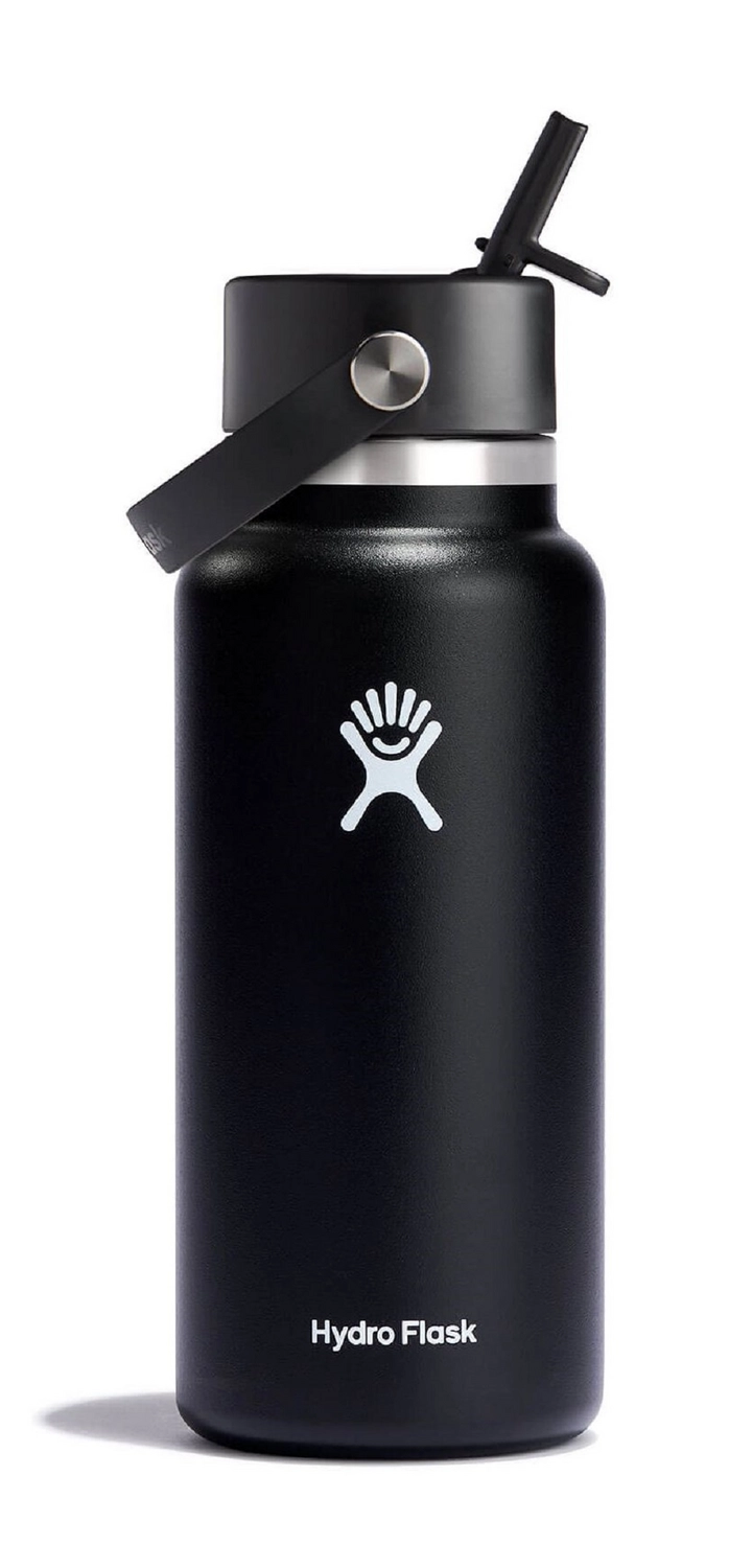Thermosfles Hydro Flask Wide Mouth Flex Straw Cap Black 946 Ml